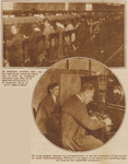 872886 Collage van 2 foto's betreffende de telefoon- en telegraafdienst van de P.T.T. in het Hoofdpostkantoor (Neude ...